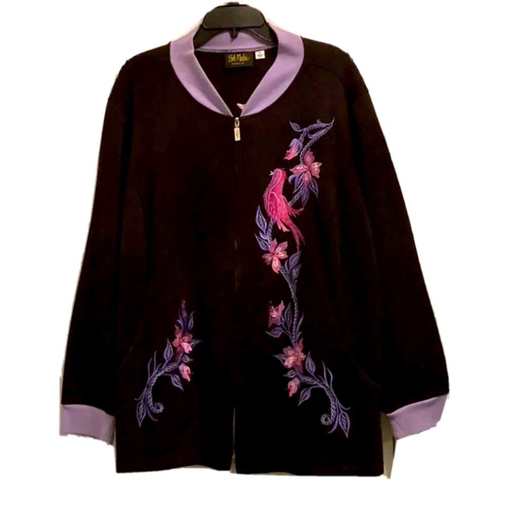 Bob Mackie Wearable Art Zip Front Jacket 3X